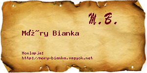 Móry Bianka névjegykártya